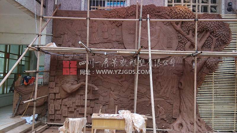大型铸铝浮雕《吴三桂与陈圆圆》施工三